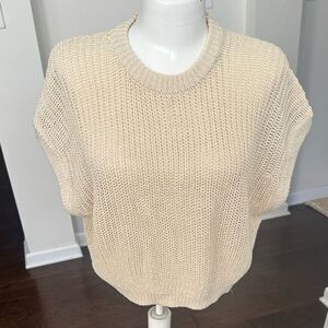 Miou Muse Tan Slhortsleeved Knit Sweater S